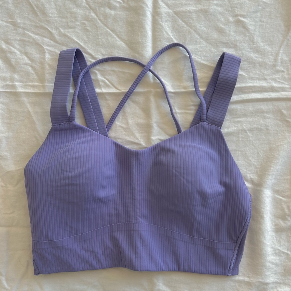 Lululemon Athletica like a cloud longline Lavender Strappy Sports Bra